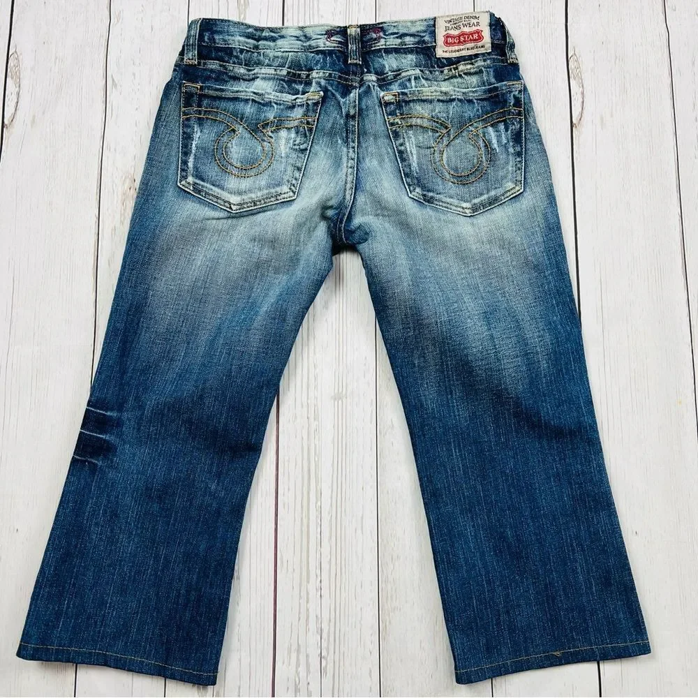 🇺🇸Big Star Sweet Factory Faded Crop Jeans Size 28